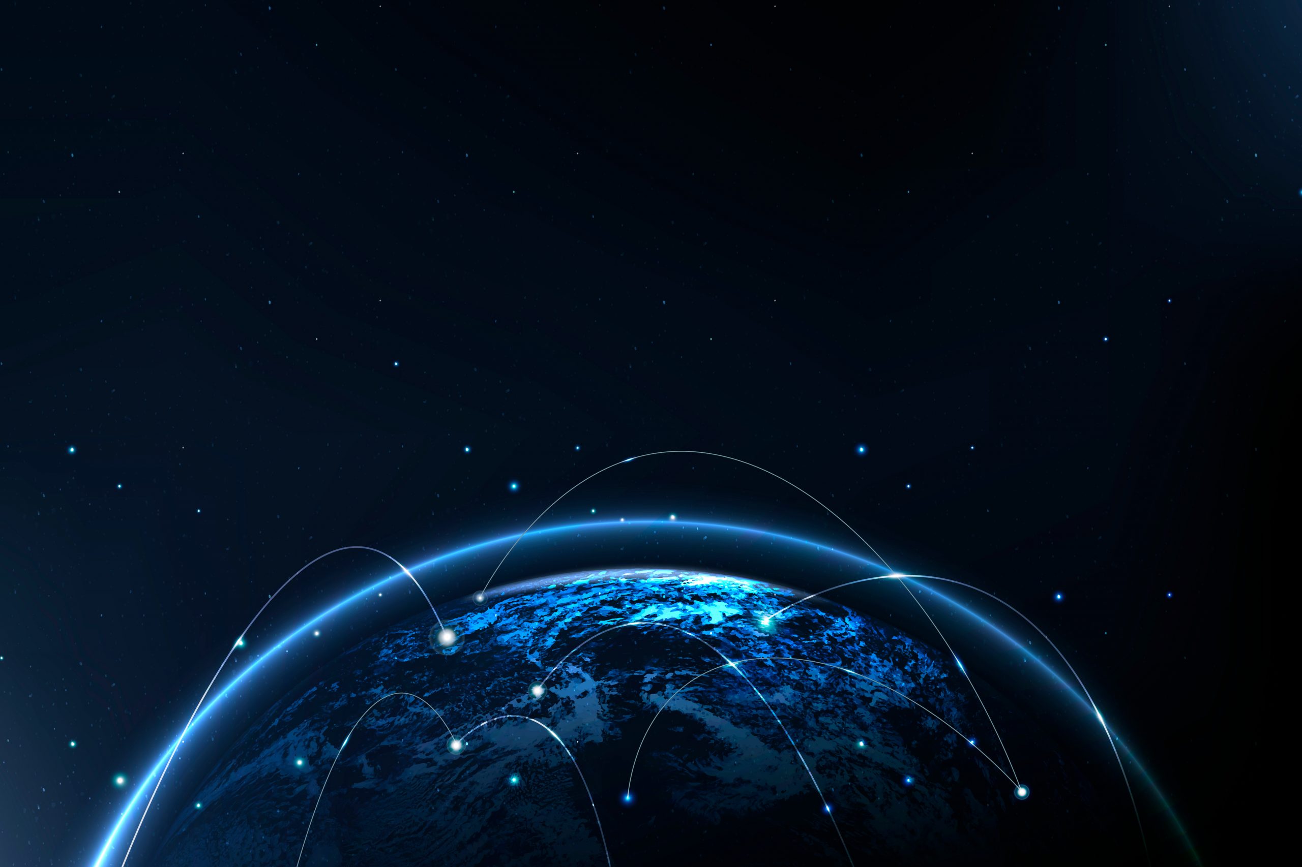 Global networking technology background vector digital communication